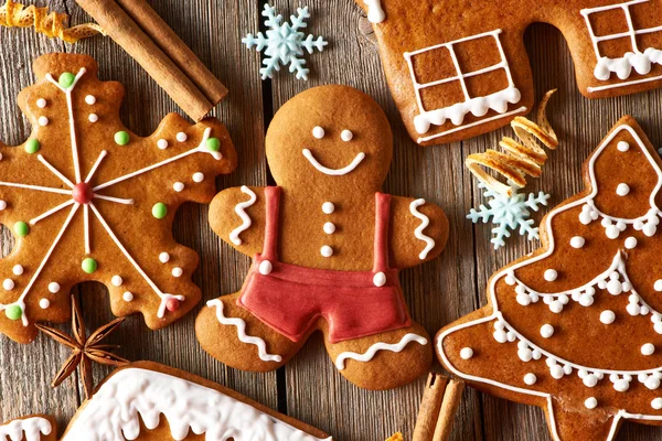 Kerstmis zelfgemaakte peperkoek koekjes — Stockfoto