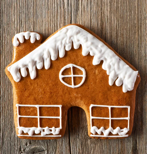 Natale fatto in casa pan di zenzero casa cookie — Foto Stock