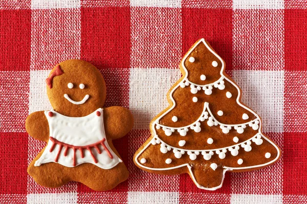 Noel ev yapımı kurabiye kız kurabiyesi — Stok fotoğraf