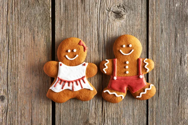 Christmas   couple cookies — Stock Photo, Image