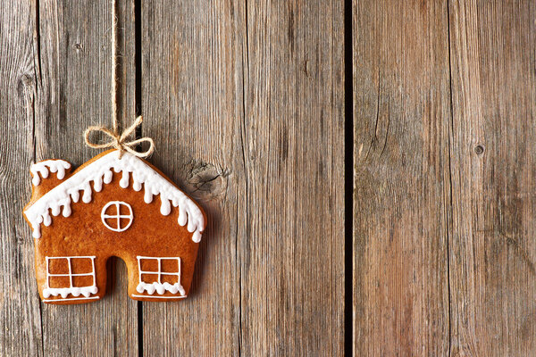 Christmas homemade gingerbread house cookie