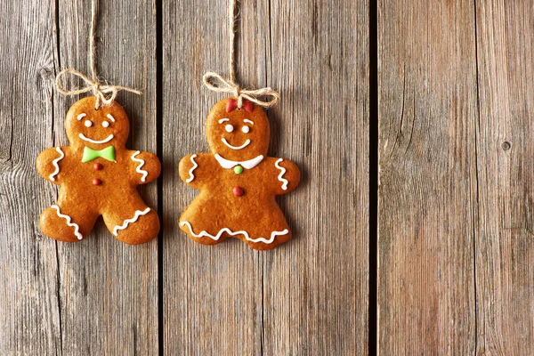 Christmas homemade gingerbread couple cookies — Stock Photo, Image