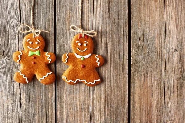 Natal caseiro biscoitos casal de gengibre — Fotografia de Stock