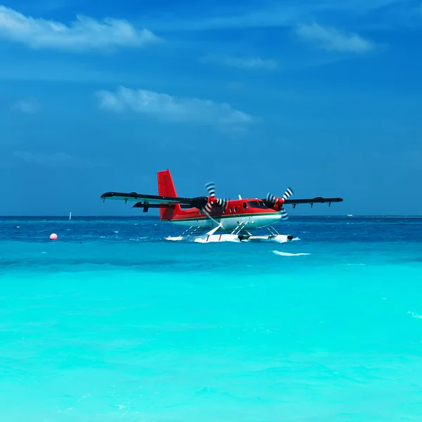 Wasserflugzeug mit Zwillingsotter — Stockfoto