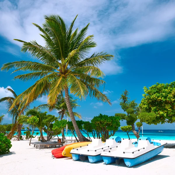 Nádherná pláž na Maledivy — Stock fotografie