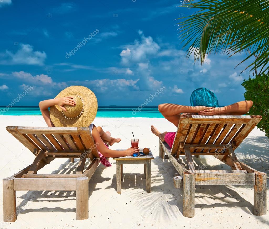 Couple on  beach at Maldives