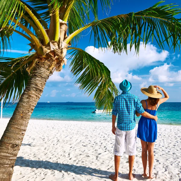 Paar in blauwe kleren — Stockfoto