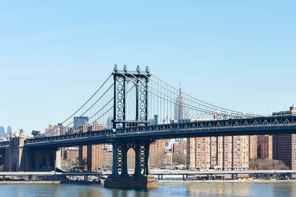 Manhattan Köprüsü ve manzarası — Stok fotoğraf