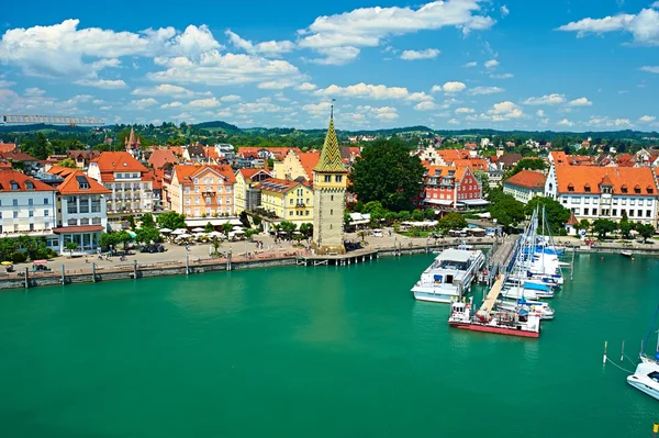 Barcos en el puerto de Lindau — Foto de Stock