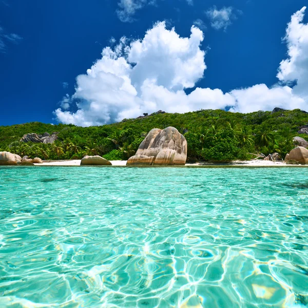 Bella spiaggia alle Seychelles — Foto Stock