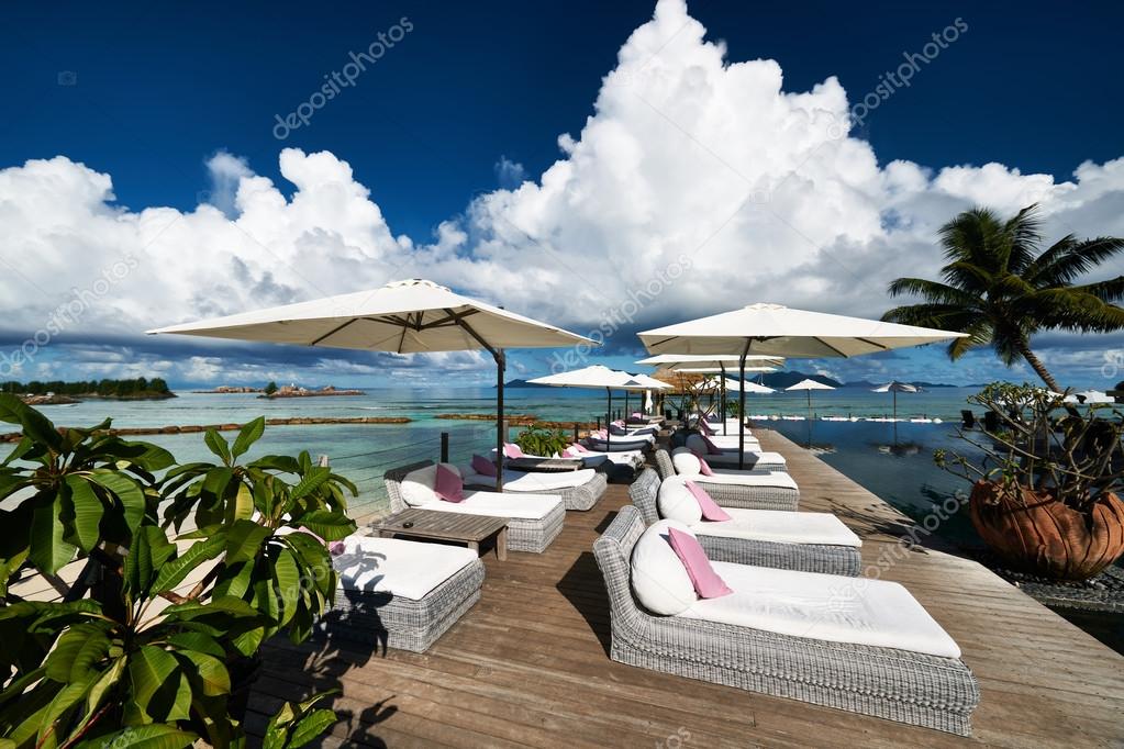 Luxury poolside jetty