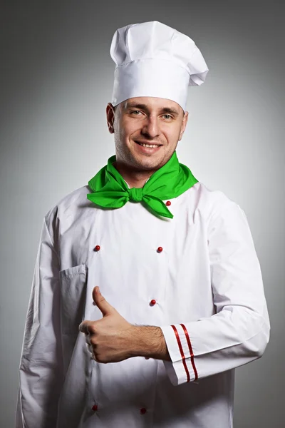 Male chef with thumb up portrait — Stock Photo, Image