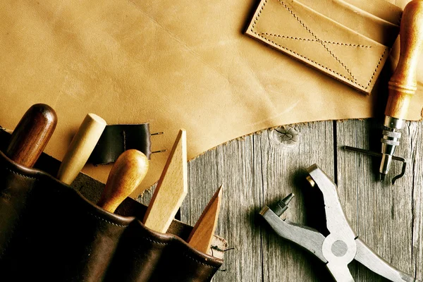 Leather crafting tools — Stock Photo, Image