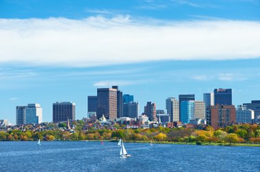 Boston and Charles river clipart
