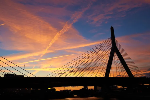 Zakim 벙커 힐 기념탑 교량 — 스톡 사진