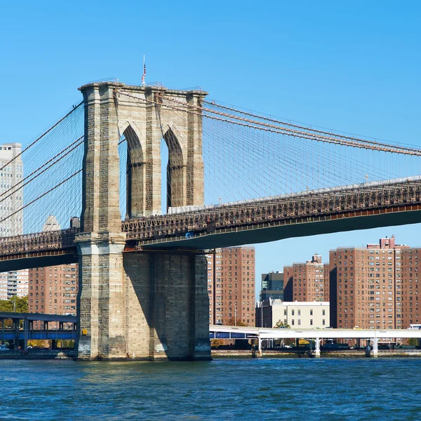 Vista del horizonte del Bajo Manhattan desde Brooklyn — Foto de Stock