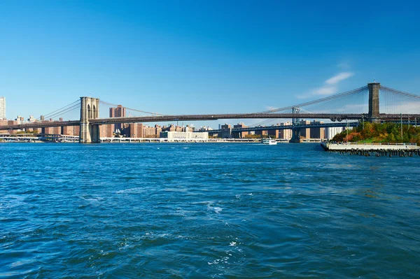 Manhattan skyline view from Brooklyn — Stock Photo, Image