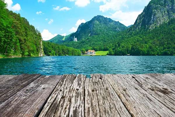 Alpsee 在天鹅湖 — 图库照片