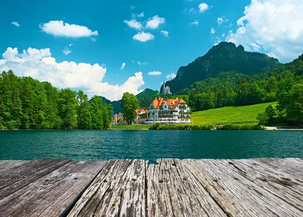 Hohenschwangau munich Bavyera yakınındaki gölde alpsee — Stok fotoğraf