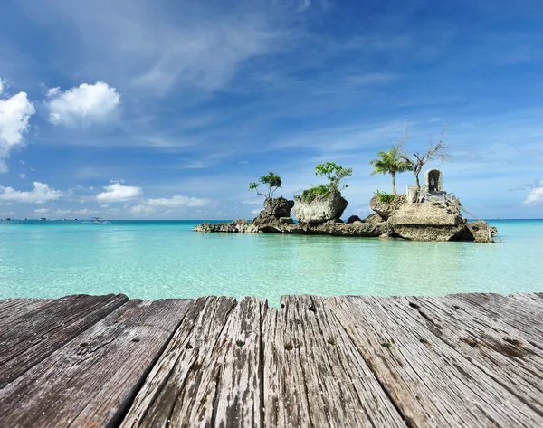 Stânca lui Willy pe o plajă din Boracay — Fotografie, imagine de stoc