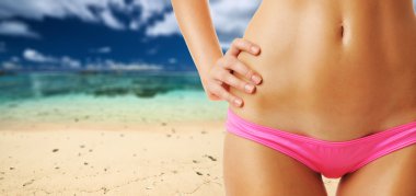 kadın de Seyşeller güzel sahilde