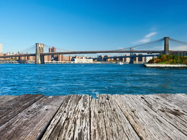 Manhattan skyline view from Brooklyn — Stock Photo, Image