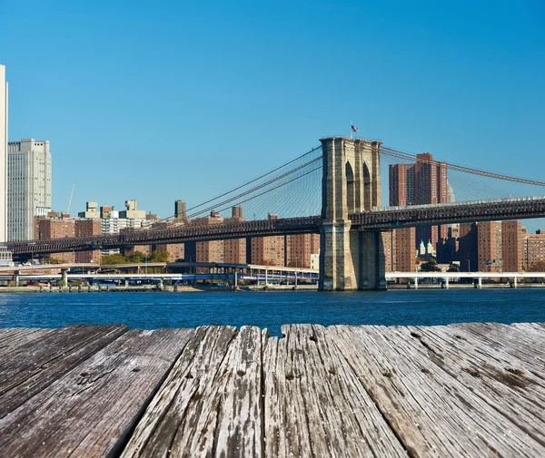 Vista del horizonte del Bajo Manhattan desde Brooklyn — Foto de Stock