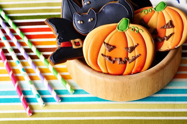 Halloween zelfgemaakte ontbijtkoek cookies — Stockfoto