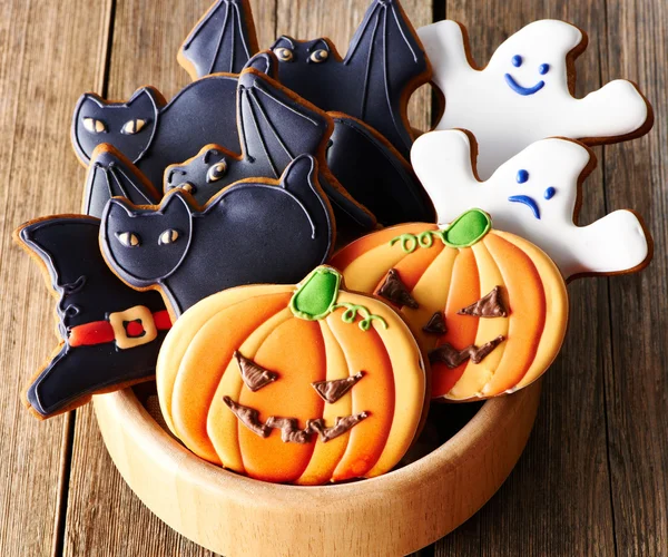 Halloween zelfgemaakte ontbijtkoek cookies — Stockfoto