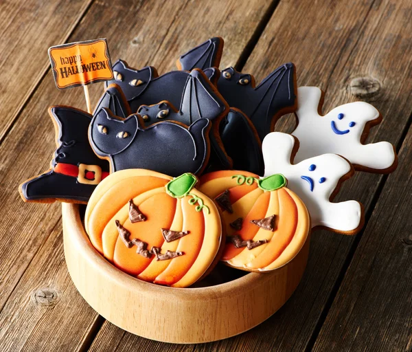 Halloween zelfgemaakte ontbijtkoek cookies — Stockfoto