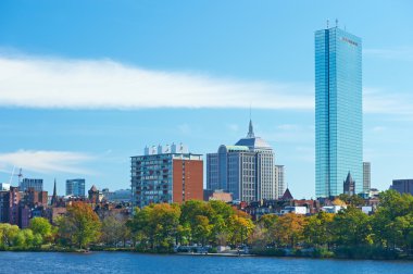 Boston and Charles river view clipart