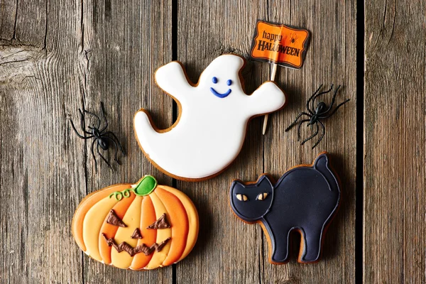 Halloween homemade gingerbread cookies — Stock Photo, Image