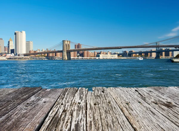 Lower Manhattan skyline view from Brooklyn — Stock Photo, Image