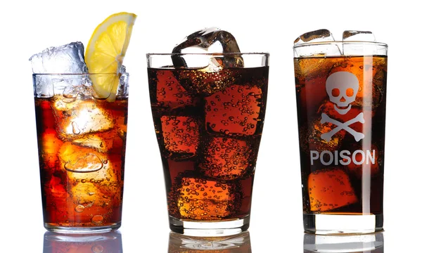 Glas mit Cola-Kollektion — Stockfoto