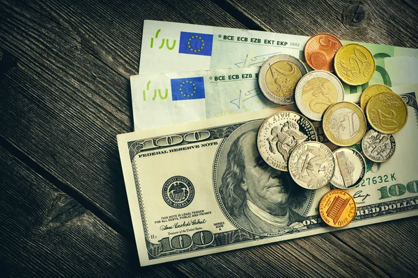 US and euro money — Stock Photo, Image