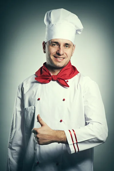 Male chef with thumb up — Stock Photo, Image