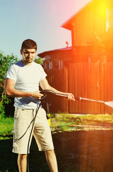 Man washing Car — Stock Photo, Image