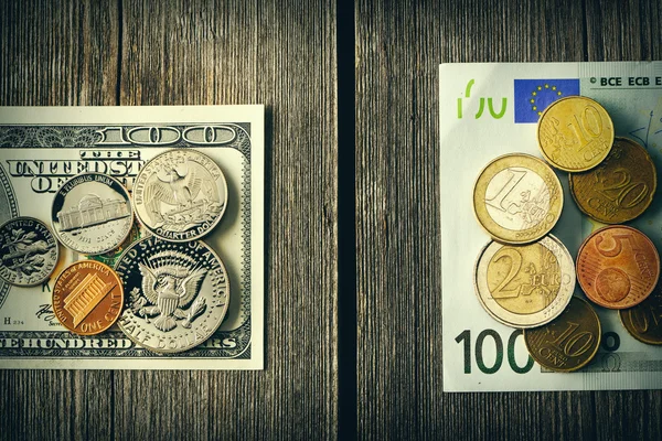 US and euro currency — Stock Photo, Image