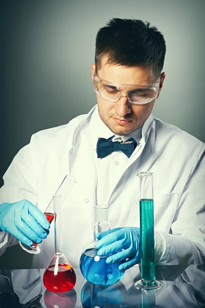 Scientist in protective glasses — Stock Photo, Image