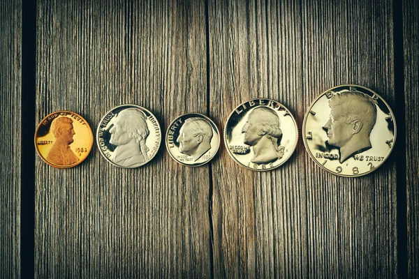 Πέντε ΗΠΑ εκατό νομίσματα — Φωτογραφία Αρχείου