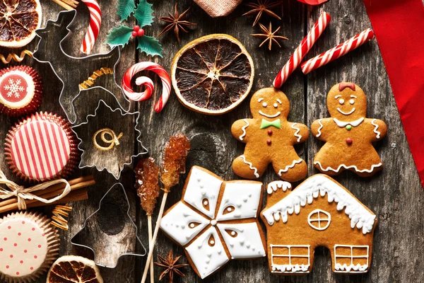 Kerst peperkoek koekjes — Stockfoto