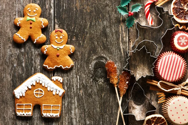 Galletas de jengibre caseras de Navidad — Foto de Stock