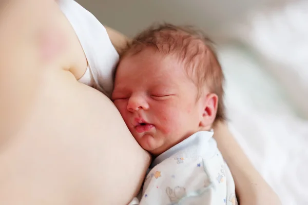 Um dia bebê recém-nascido com a mãe — Fotografia de Stock