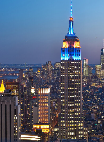 Вид на Манхэттен ночью
