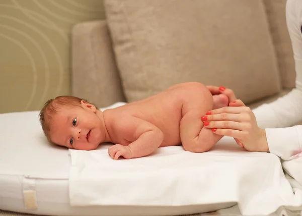 Newborn baby massage — Stock Photo, Image