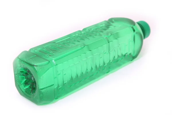 Green plastic bottle — Stock Photo, Image