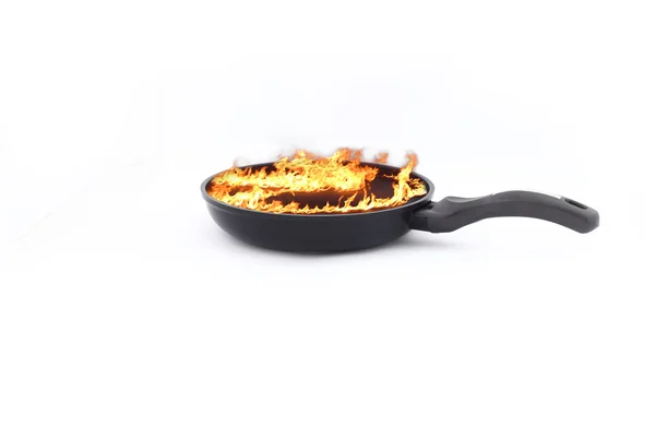 Pan with fire — Stock Photo, Image