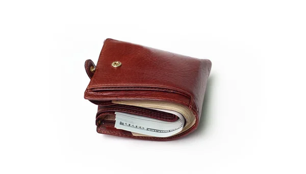 Brązowy portfel — Zdjęcie stockowe
