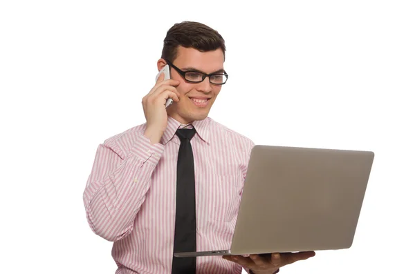 Joven hombre de negocios aislado en el blanco — Foto de Stock