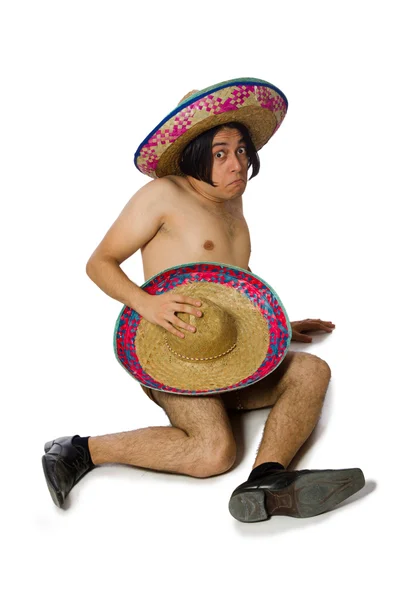 Naakte Mexicaanse man geïsoleerd op wit — Stockfoto